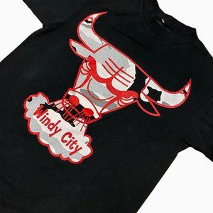 Chicago Bulls Windy City Vintage NBA Logo T-Shirt | Men's Small